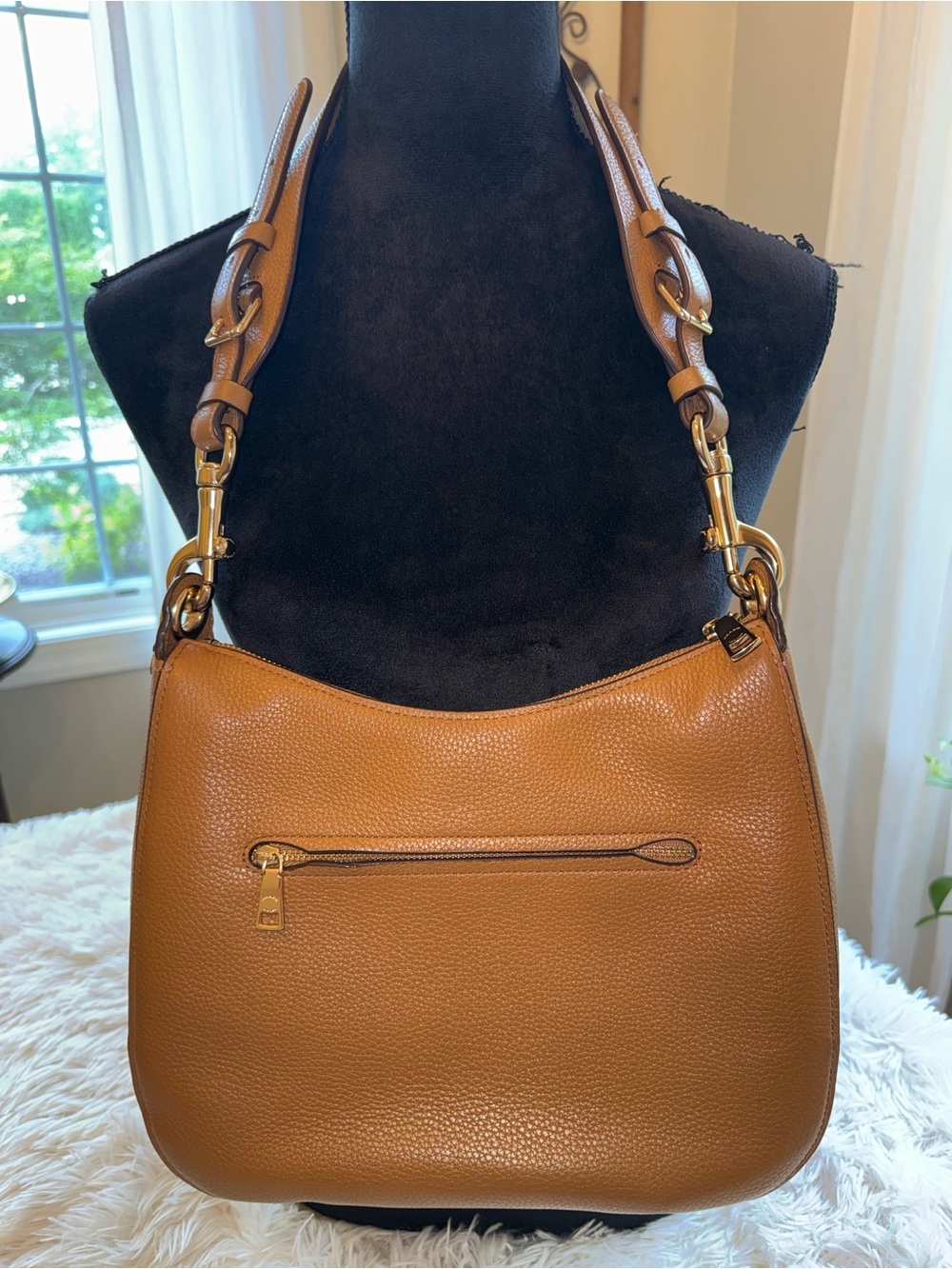 Coach Pebbled Leather Hobo Bag in Caramel - Picture 8 of 11